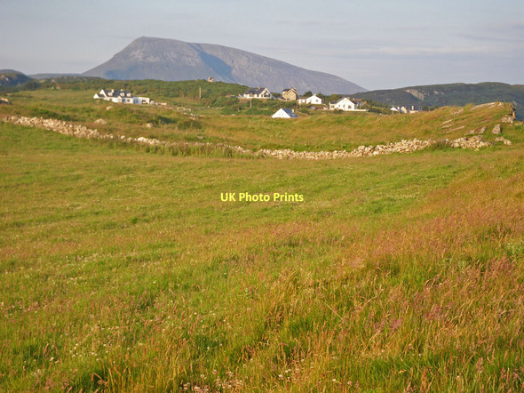Photo 6"x4" Parkmore rural settlement with Muckish Mountain beyond Portnablahy c2011