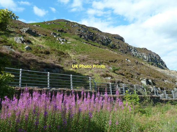 Photo 6"x4" Steep slopes by Caban-coch reservoir Elan Village c2011