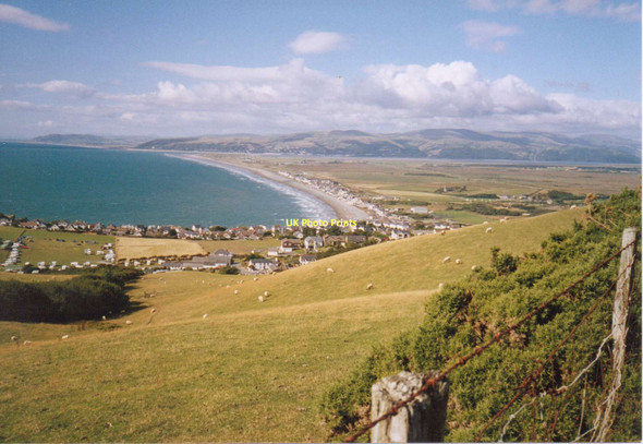 Photo 6"x4" Upper Borth Fields and Borth Coastline Upper Borth c2005
