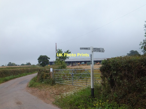 Photo 6"x4" Denbow Cross and farm buildings Farringdon\/SY0191 c2011