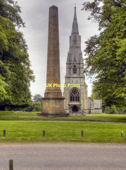 Photo 6"x4" Obelisk and St Mary's Church, Studley Royal Aldfield c2011