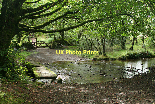 Photo 6"x4" West Buckfastleigh: ford and clapper bridge Michelcombe c2011