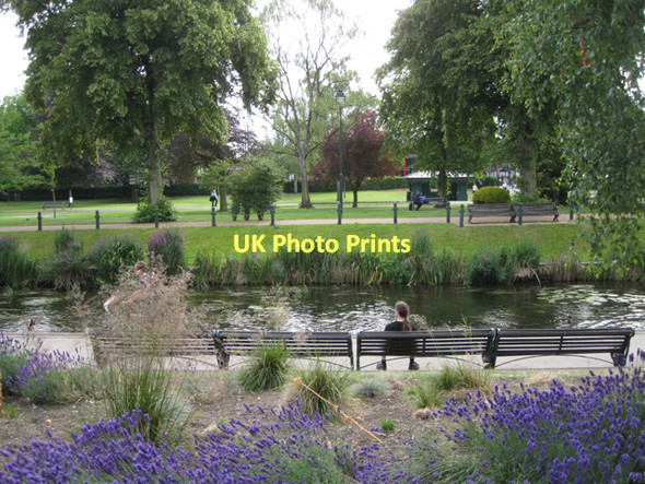 Photo 6"x4" Cycling and sitting by the river Sow, Victoria Park  Stafford c2011