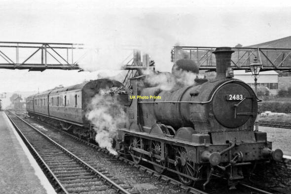 Photo 6"x4" Llanidloes station, with southbound Mid-Wales line train Llanidloes c1949
