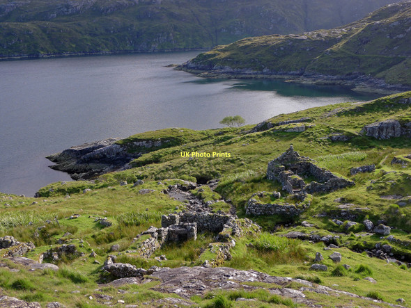 Photo 6"x4" The ruined village of Gearraidh Lotaigear on the Rhenigidale to Tarbert footpath Caolas Scalpaigh\/NG2198 c2011