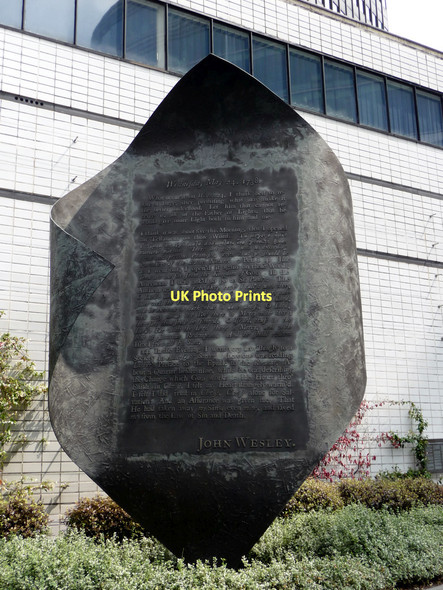 Photo 6"x4" Plaque regarding John Wesley, Museum of London London c2011