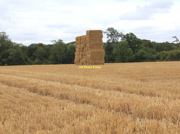 Photo 6"x4" Straw bales in a field Ladbroke c2011