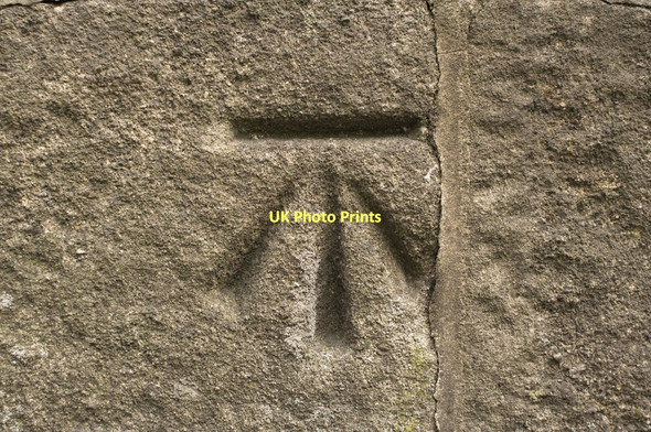 Photo 6"x4" Cut Bench Mark, Leathley Bridge Fishpool\/SE2347 c2011