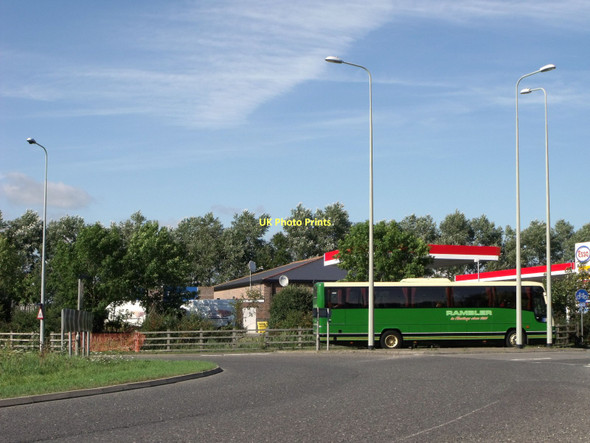Photo 6"x4" Roundabout and 'Rambler' coach, Pevensey Pevensey Bay\/TQ6504 c2011