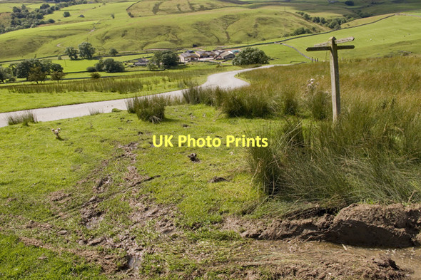 Photo 6"x4" Track junction above Bordley hall Bordley c2011