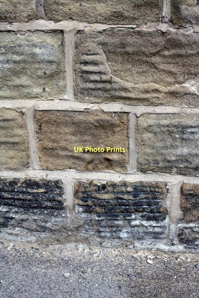 Photo 6"x4" Weathered benchmark on Hopwood St  wall of #18 Huddersfield Road Barnsley\/SE3406 c2011