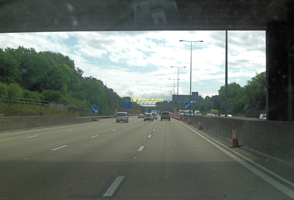 Photo 6"x4" M25 emerges from beneath Junction 10 overpass Wisley c2011