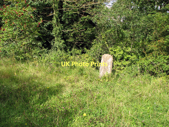 Photo 6"x4" A weathered railway milestone beside the path, Narborough Narborough\/TF7412 c2011