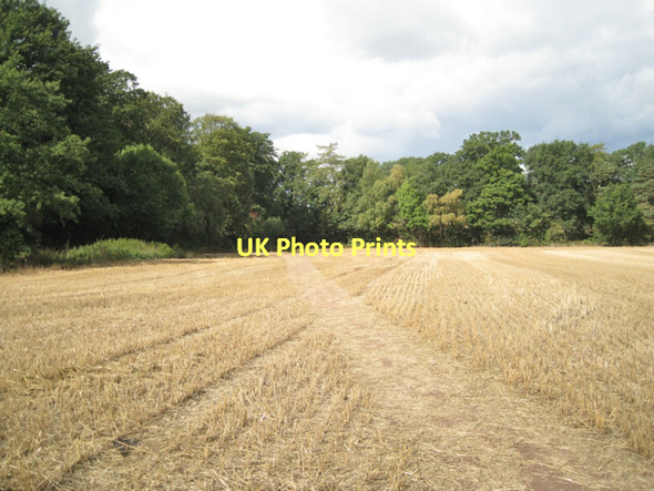 Photo 6"x4" Corner of a harvested field  Berkswell c2011