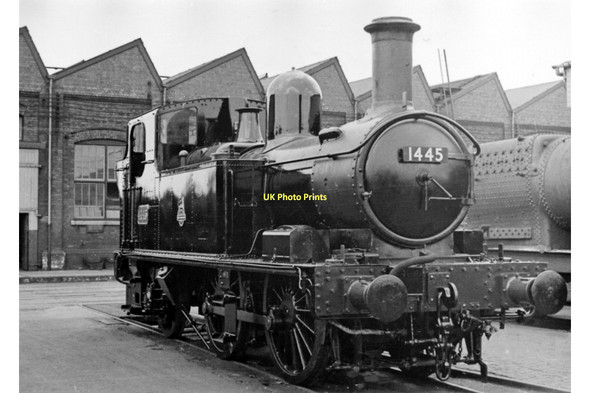 Photo 6"x4" Swindon Works: a '1400' class 0-4-2T freshly repaired Even Swindon c1950