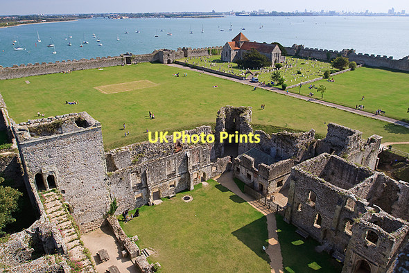 Photo 6"x4" Portchester Castle - view from the keep Port Solent c2011