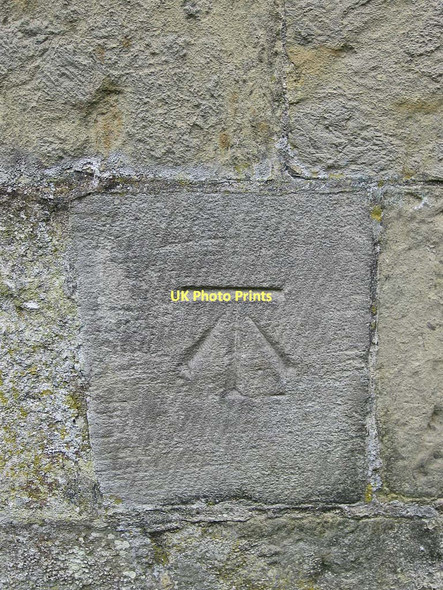 Photo 6"x4" Bench mark, St Martin's ruined church Wharram Percy c2011