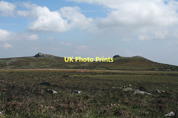 Photo 6"x4" Ilsington: Haytor Rocks and Saddle Tor Lewthorn Cross c2011