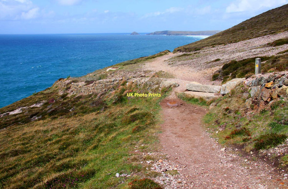 Photo 6"x4" The Southwest Coast Path at Perranporth Trevellas c2011