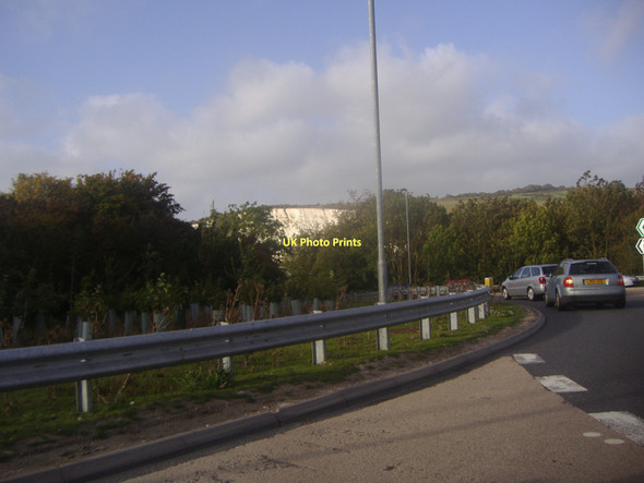 Photo 6"x4" Roundabout on the A27 overlooking the chalk cliffs Lewes c2011