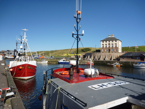 Photo 6"x4" Coastal Berwickshire : Blue Sky at Eyemouth Harbour Eyemouth c2011