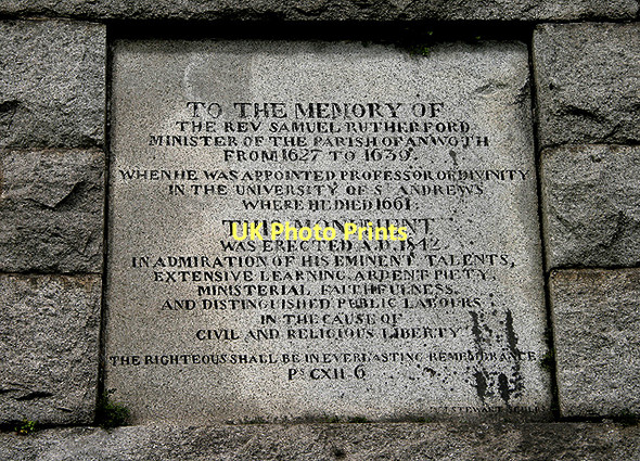 Photo 6"x4" The inscription stone on Rutherford's Monument Gatehouse of Fleet c2011