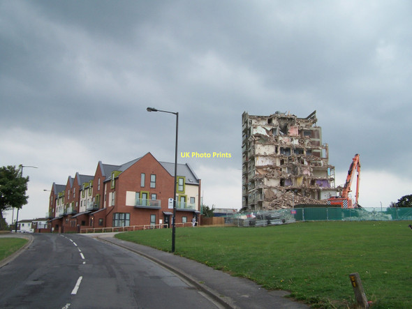 Photo 6"x4" The Fosters Tower Block, Angram Bank, High Green ... Going, Going - 3 High Green\/SK3397 c2011