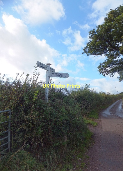 Photo 6"x4" Signpost at Hoop Cross Clyst Hydon c2011