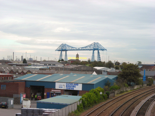 Photo 6"x4" Middlesbrough railway, industry and skyline Port Clarence c2011
