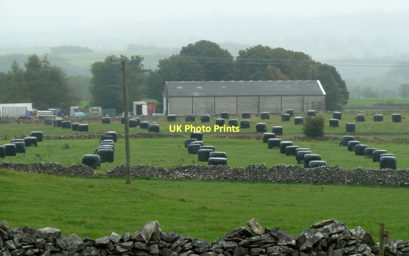 Photo 6"x4" Fields with bales, near Underedge Great Longstone c2011