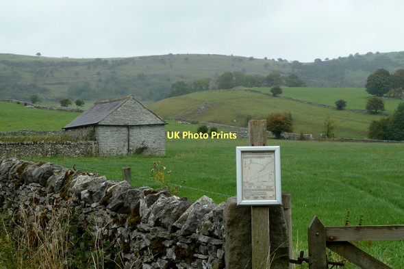 Photo 6"x4" Field barn below Longstone Edge Great Longstone c2011