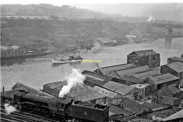 Photo 6"x4" Panorama from Newcastle castle keep across the River Tyne to Gateshead. Newcastle upon Tyne c1954