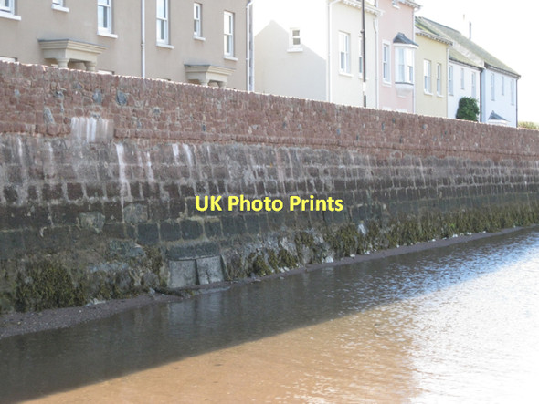 Photo 6"x4" New wall above old, the Embankment  Teignmouth c2011