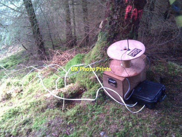 Photo 6"x4" Monitoring equipment - presumably - relating to removal of 250 tonnes of rock Inchree c2011