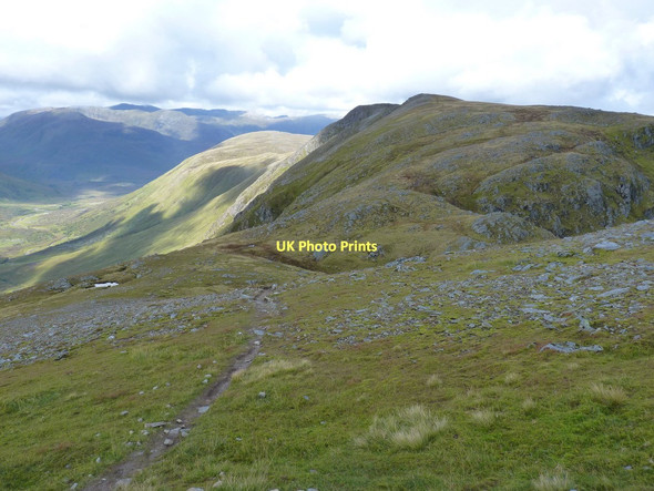 Photo 6"x4" The bealach between Sgurr nan Conbhairean and Sail Chaorainn Sg\u00f9rr nan Conbhairean c2011