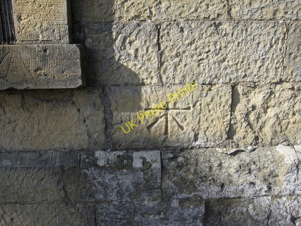 Photo 6"x4" 1GL bench mark and bolt on the church of St John the Baptist, East Ayton East Ayton c2009