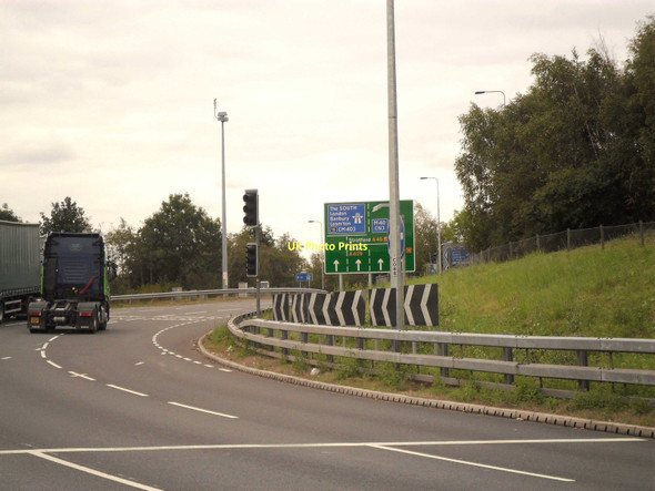 Photo 6"x4" Roundabout at junction 15 : M40 Longbridge\/SP2662 c2011
