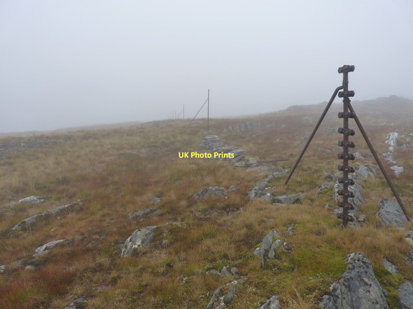 Photo 6"x4" Fenceposts in the mist Carn a' Choire Ghairbh c2011