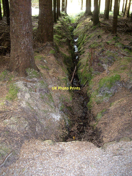 Photo 6"x4" Drain crossing beneath path in Bin Forest Huntly c2011