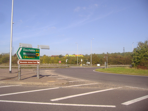 Photo 6"x4" Roundabout on the A5, Flamstead Flamstead c2011