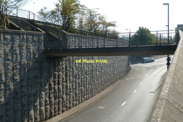 Photo 6"x4" A61 slip road and pedestrian footbridge Chesterfield\/SK3871 c2011