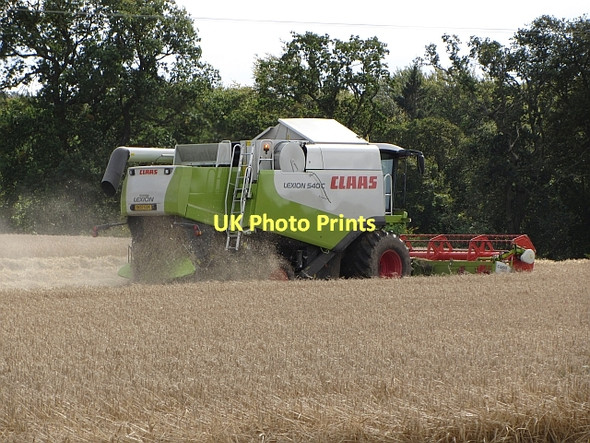 Photo 6"x4" Harvesting barley Rosewell\/NT2862 c2011