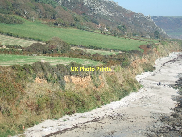 Photo 6"x4" Torr Pool cliffs and beach East Prawle c2011