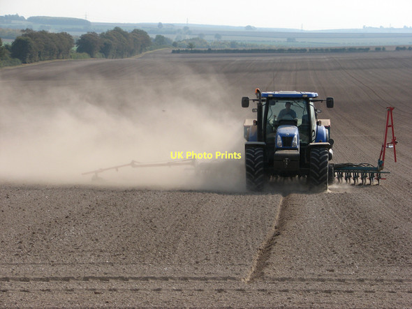Photo 6"x4" Parched field at Meggs Hill Babraham c2011