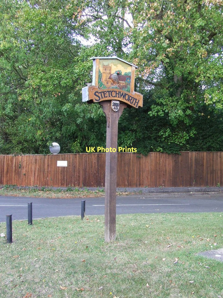 Photo 6"x4" Village Sign Stetchworth c2011