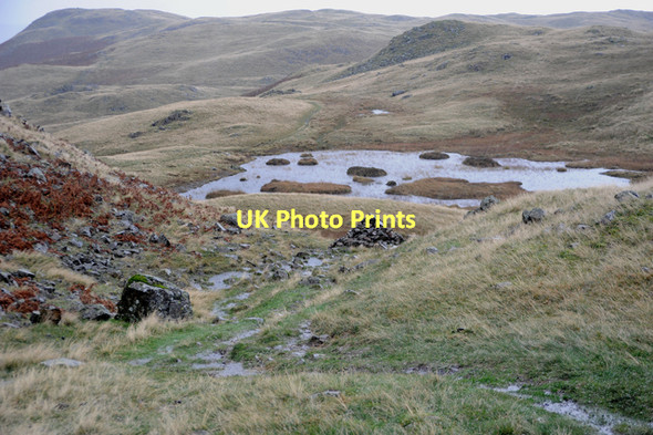 Photo 6"x4" Tarn and footpath below Lang How Chapel Stile c2011