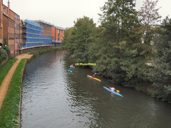 Photo 6"x4" Canoes on River Wey Guildford c2011