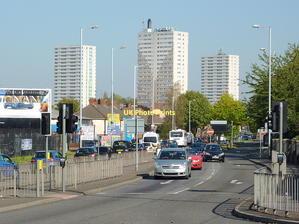 Photo 6"x4" Wednesfield Road and Heath Town tower blocks, Wolverhampton Wolverhampton c2011