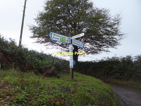 Photo 6"x4" Signpost at Dishcombe Head Cross East Week c2011
