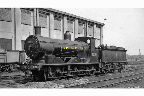 Photo 6"x4" SR (ex-LSW) 0-6-0 at Feltham Locomotive Depot Feltham\/TQ1073 c1959